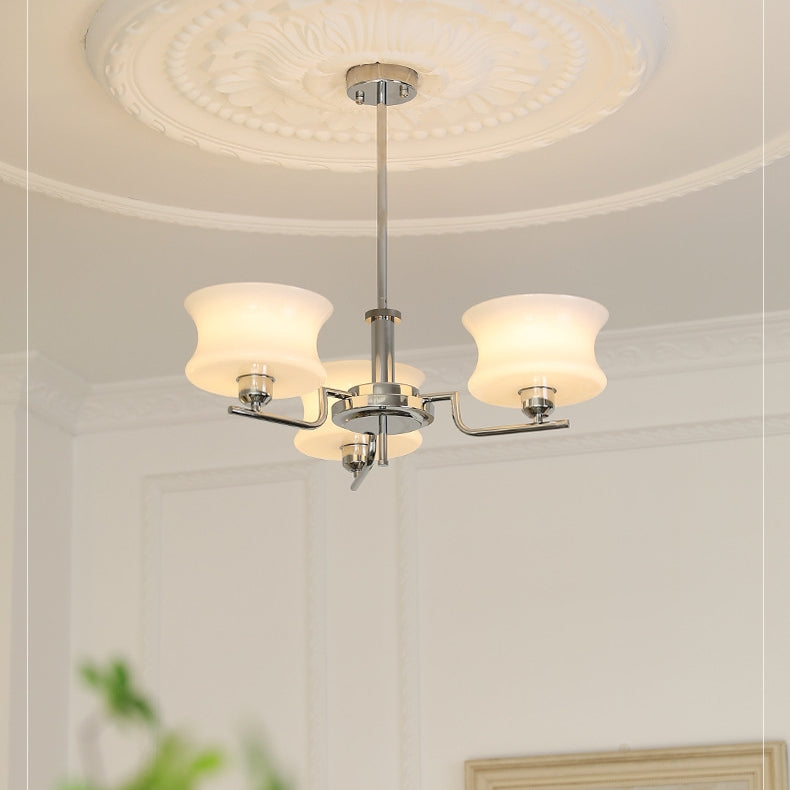 Vintage Gold Glass Dining Room Chandelier Light