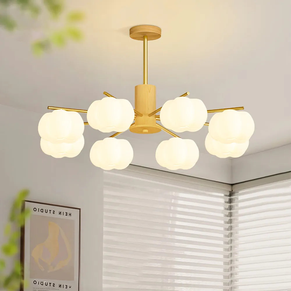 Modern Wooden Ball Chandelier Light