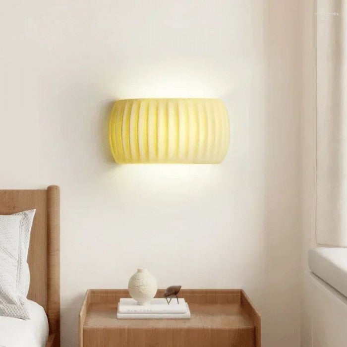 Art Deco Ribbed Resin Wall Sconce Light