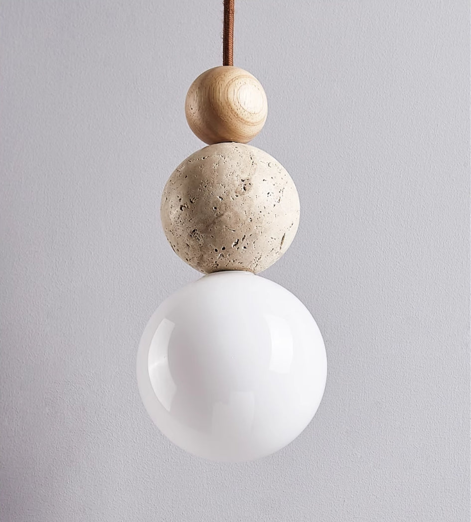 Travertine Lava Stone Pendant Light