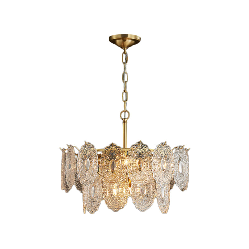Gold Crystal Panel Chandelier Ceiling Light