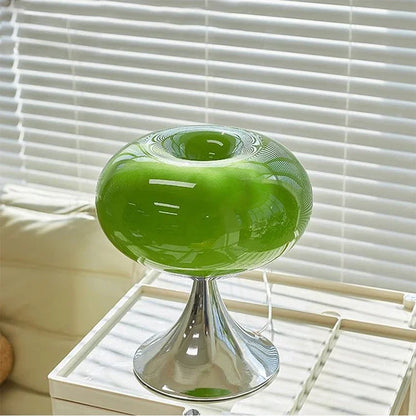 Antique Apple Table Lamp Glass and Iron