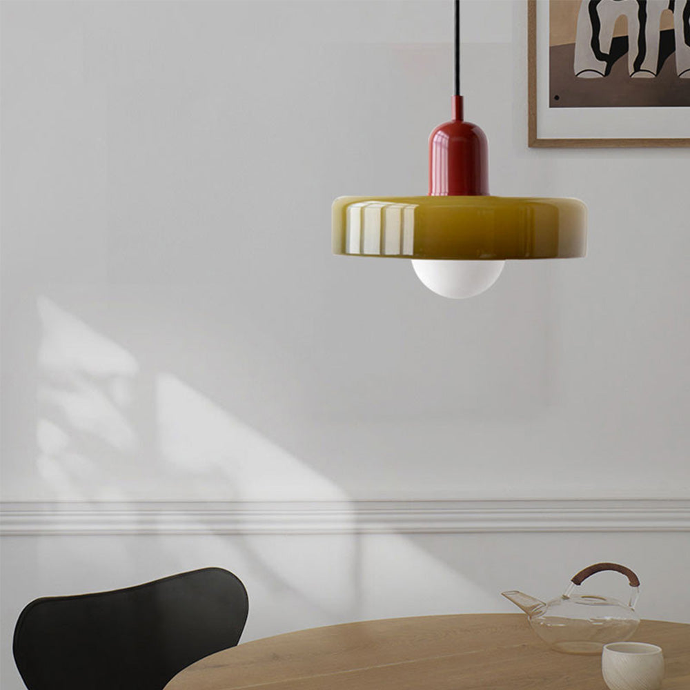Bauhaus Colored Glass Pendant Ceiling Light