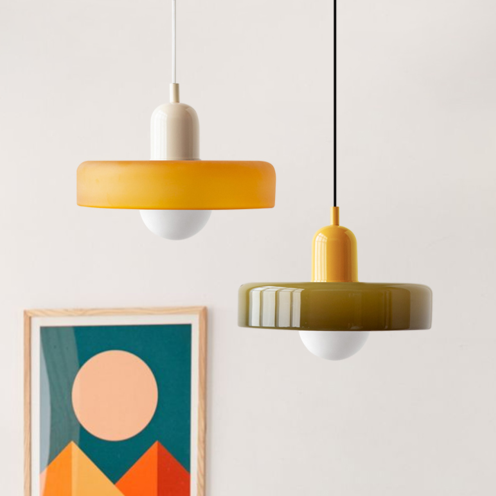 Bauhaus Colored Glass Pendant Ceiling Light