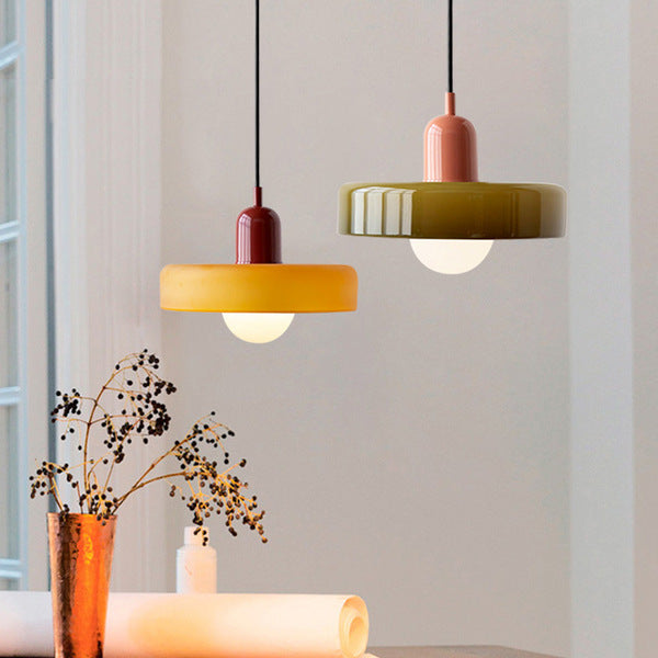 Bauhaus Colored Glass Pendant Ceiling Light