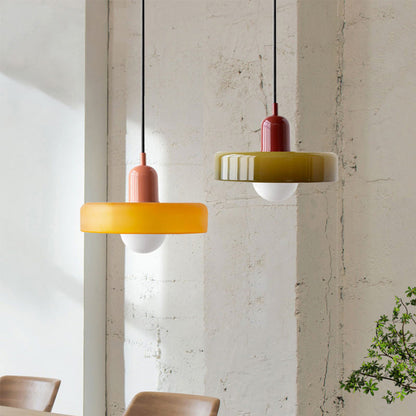 Bauhaus Colored Glass Pendant Ceiling Light