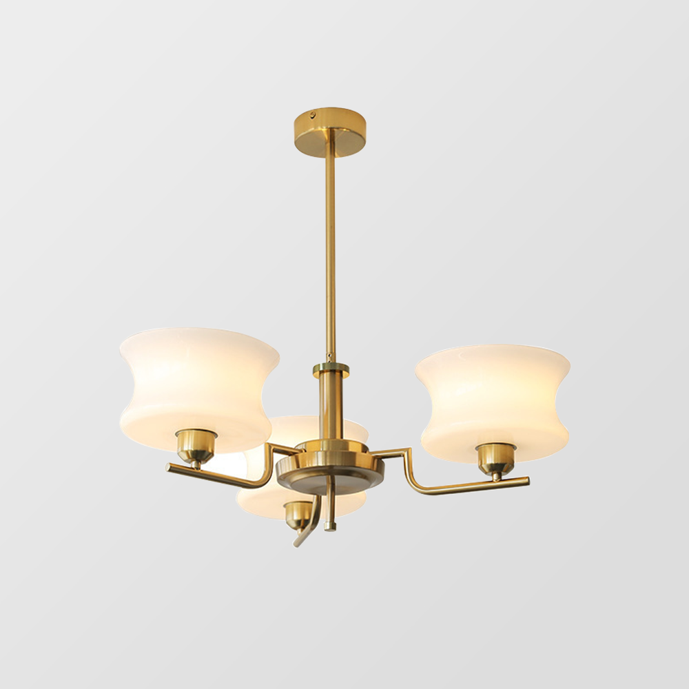 Vintage Gold Glass Dining Room Chandelier Light