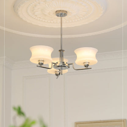 Vintage Gold Glass Dining Room Chandelier Light