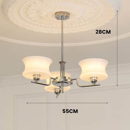 Vintage Gold Glass Dining Room Chandelier Light