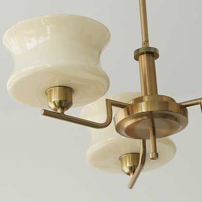 Vintage Gold Glass Dining Room Chandelier Light