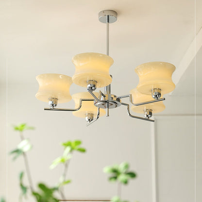 Vintage Gold Glass Dining Room Chandelier Light