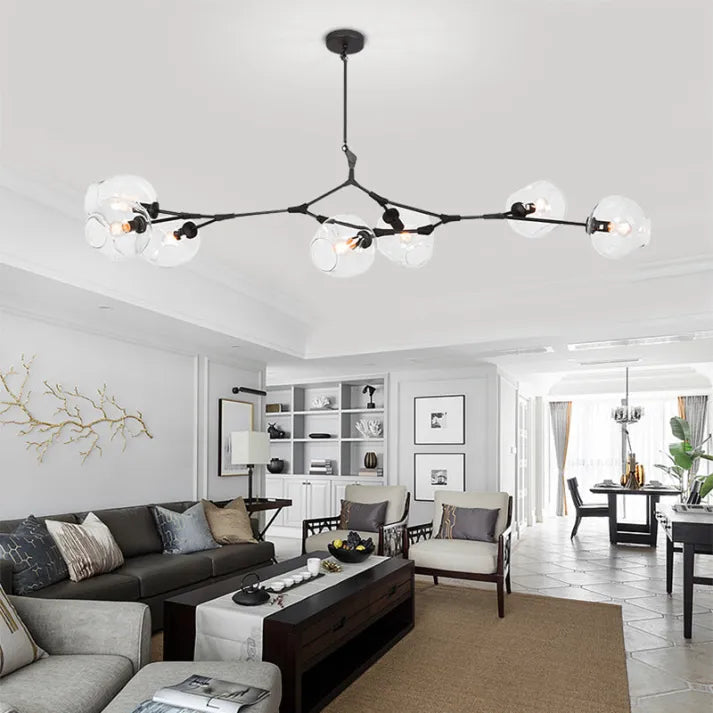 Mid-Century Bubble Glass Sputnik Chandelier Light