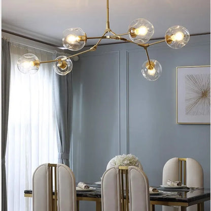 Mid-Century Bubble Glass Sputnik Chandelier Light