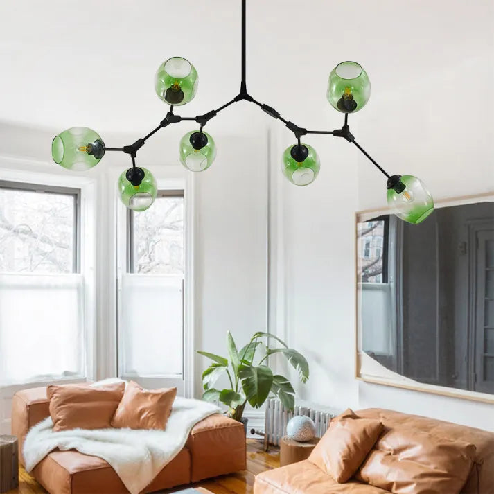 Mid-Century Bubble Glass Sputnik Chandelier Light