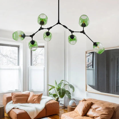 Mid-Century Bubble Glass Sputnik Chandelier Light