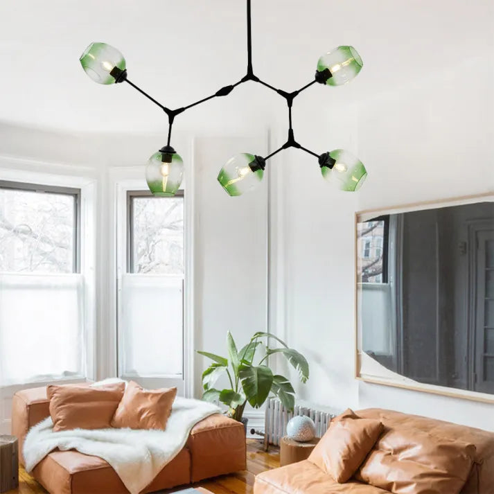 Mid-Century Bubble Glass Sputnik Chandelier Light