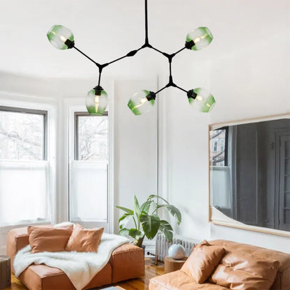 Mid-Century Bubble Glass Sputnik Chandelier Light