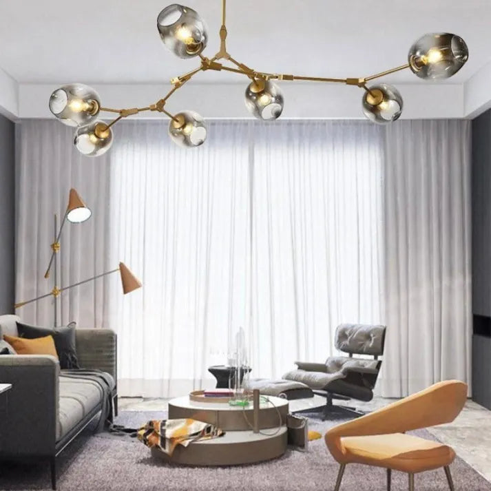 Mid-Century Bubble Glass Sputnik Chandelier Light