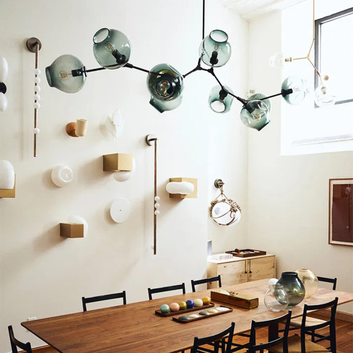 Mid-Century Bubble Glass Sputnik Chandelier Light
