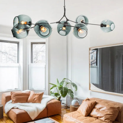 Mid-Century Bubble Glass Sputnik Chandelier Light