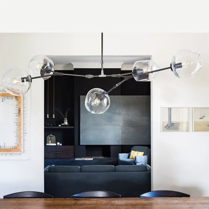 Mid-Century Bubble Glass Sputnik Chandelier Light