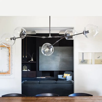 Mid-Century Bubble Glass Sputnik Chandelier Light