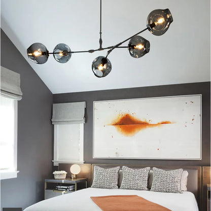 Mid-Century Bubble Glass Sputnik Chandelier Light