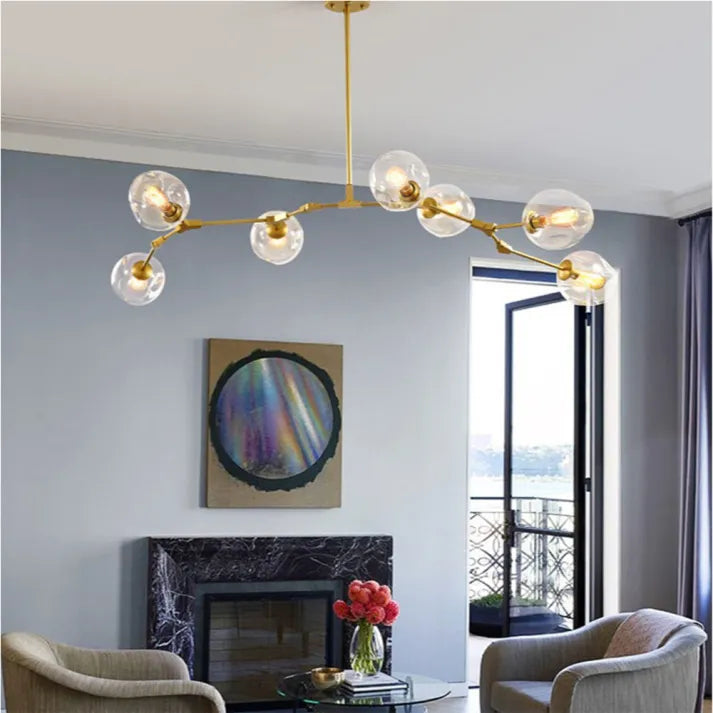 Mid-Century Bubble Glass Sputnik Chandelier Light