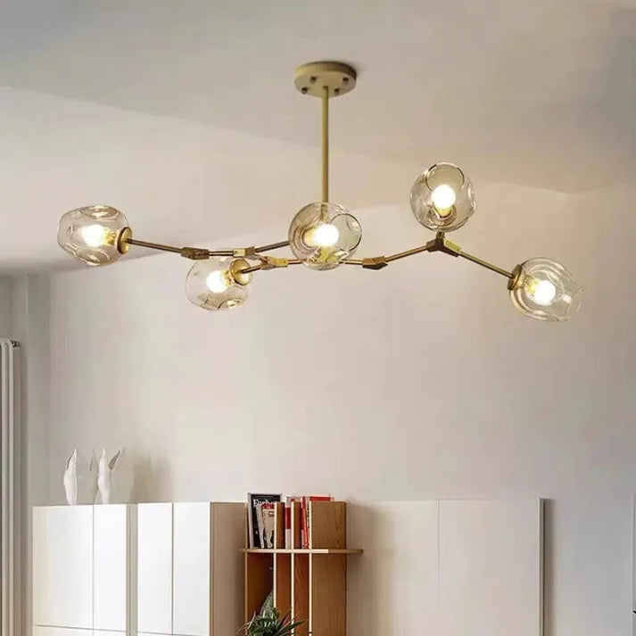 Mid-Century Bubble Glass Sputnik Chandelier Light