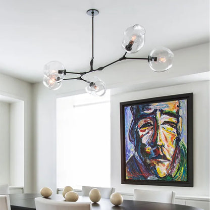 Mid-Century Bubble Glass Sputnik Chandelier Light