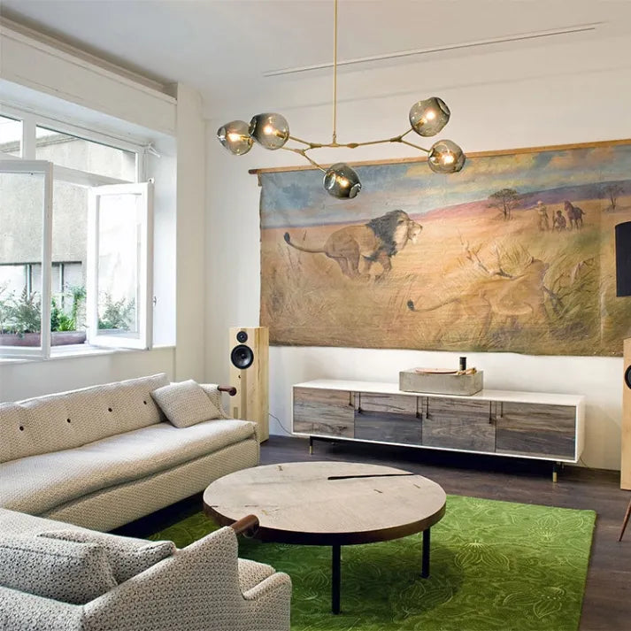 Mid-Century Bubble Glass Sputnik Chandelier Light