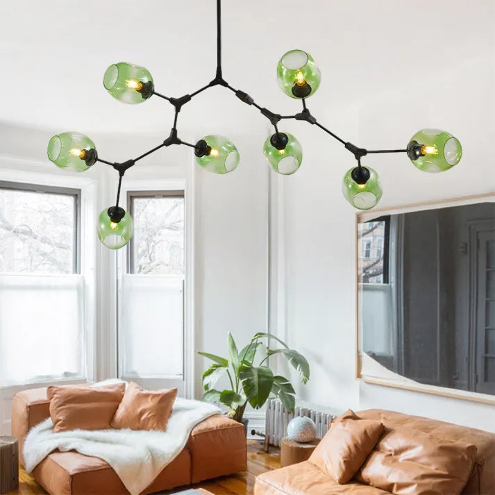 Mid-Century Bubble Glass Sputnik Chandelier Light