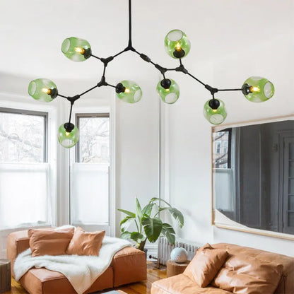 Mid-Century Bubble Glass Sputnik Chandelier Light
