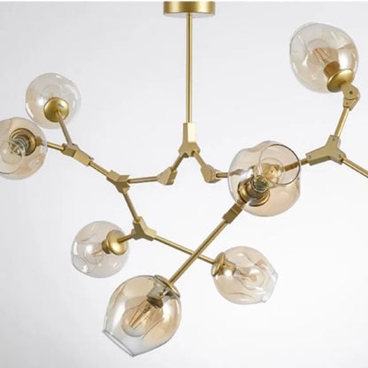 Mid-Century Bubble Glass Sputnik Chandelier Light