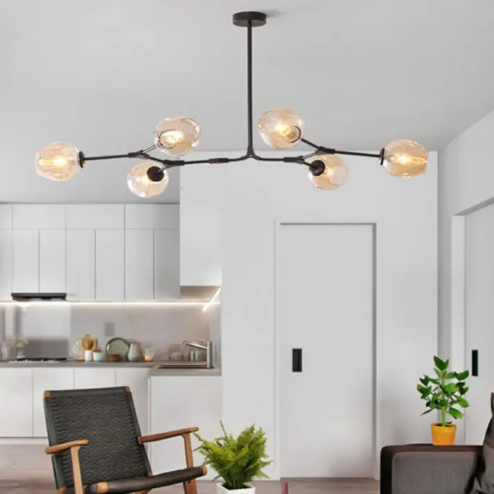 Mid-Century Bubble Glass Sputnik Chandelier Light
