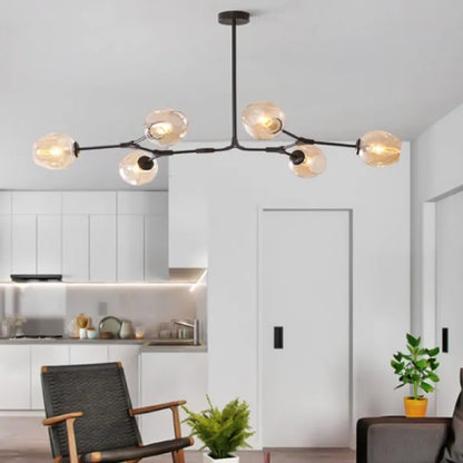 Mid-Century Bubble Glass Sputnik Chandelier Light