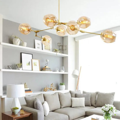 Mid-Century Bubble Glass Sputnik Chandelier Light