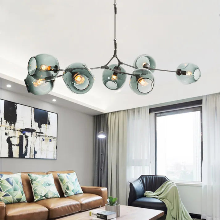 Mid-Century Bubble Glass Sputnik Chandelier Light