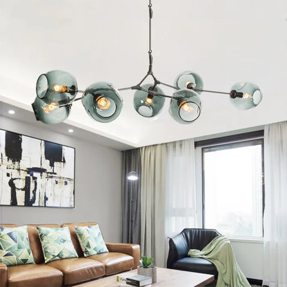 Mid-Century Bubble Glass Sputnik Chandelier Light