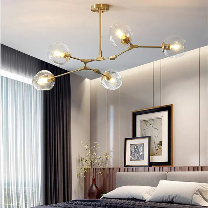 Mid-Century Bubble Glass Sputnik Chandelier Light