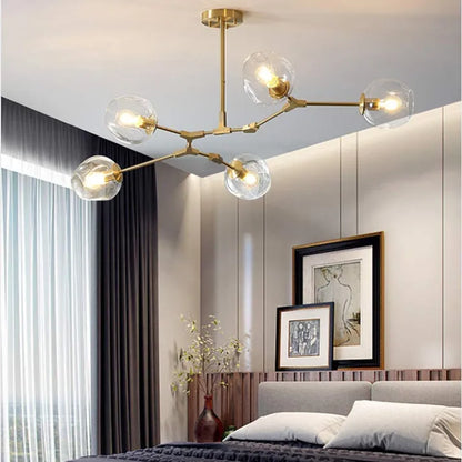 Mid-Century Bubble Glass Sputnik Chandelier Light