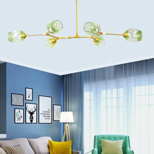 Mid-Century Bubble Glass Sputnik Chandelier Light