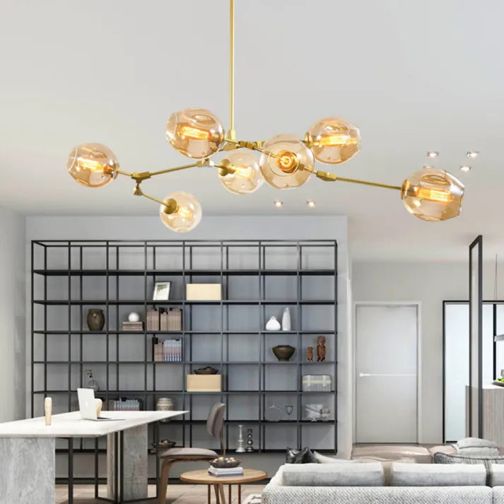 Mid-Century Bubble Glass Sputnik Chandelier Light