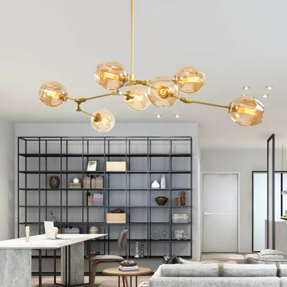 Mid-Century Bubble Glass Sputnik Chandelier Light