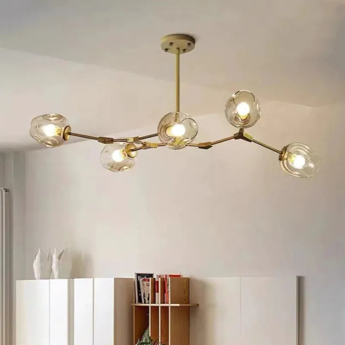 Mid-Century Bubble Glass Sputnik Chandelier Light