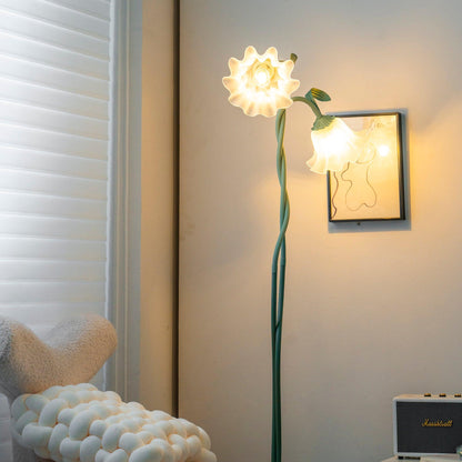 Calla Flower-Inspired Floor Lamp with Glow