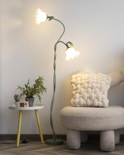 Calla Flower-Inspired Floor Lamp with Glow