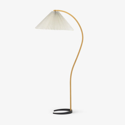 Caprani Scandinavian Wood and Metal Floor Lamp
