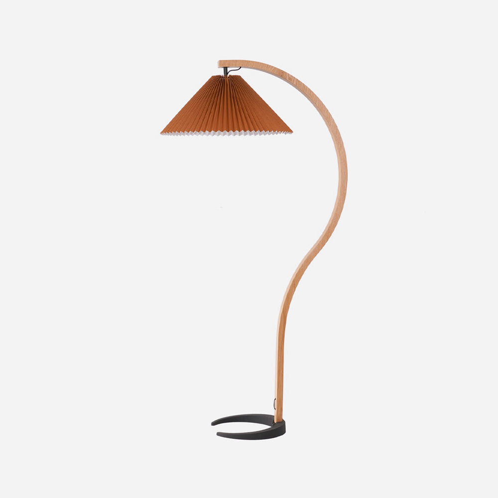 Caprani Scandinavian Wood and Metal Floor Lamp
