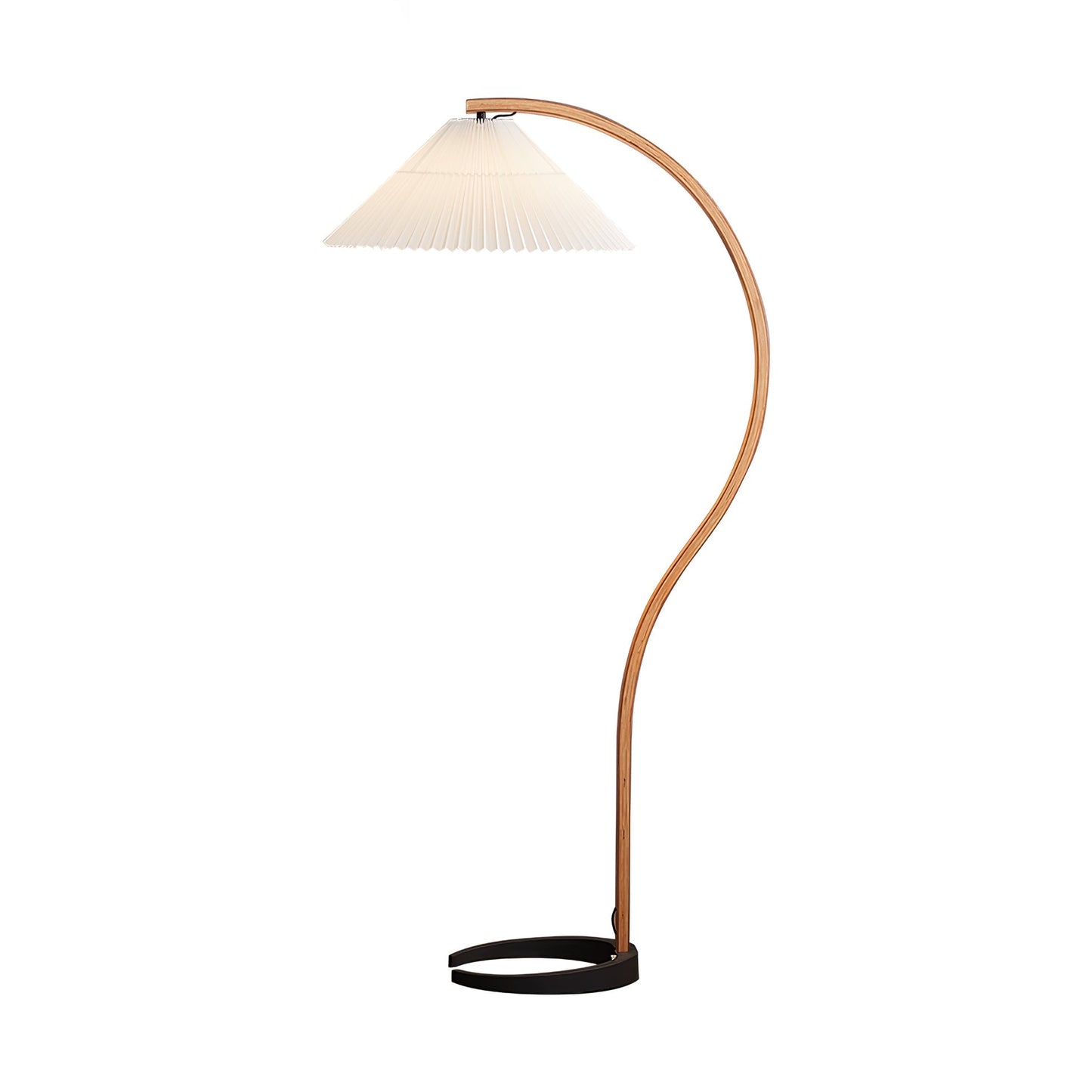 Caprani Scandinavian Wood and Metal Floor Lamp